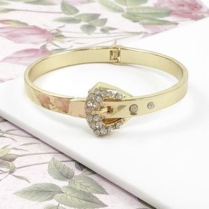 Gold Crystal Belt Bangle Bracelet